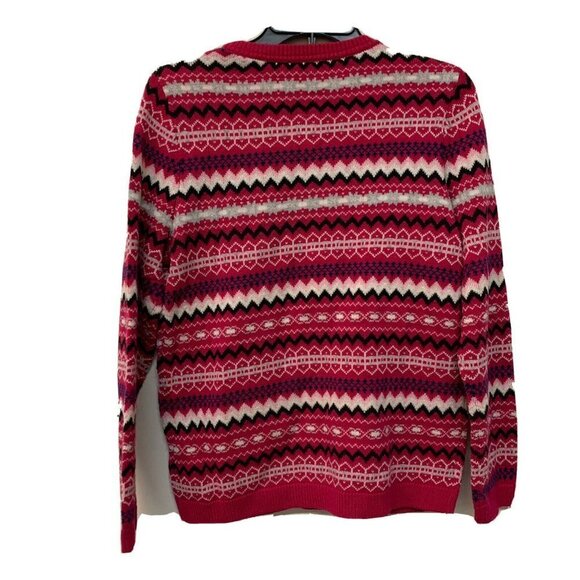 Talbots Multicolor Fair Isle Lambwool Blend Cardigan Sweater - Picture 2 of 4